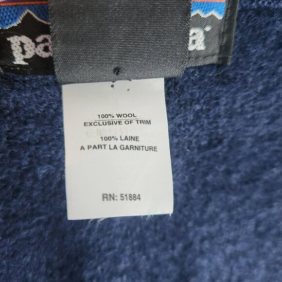 Patagonia 100% Wool Womens Small Navy Blue Zip Vintage Sweater Coat Long Sleeve - Picture 6 of 15